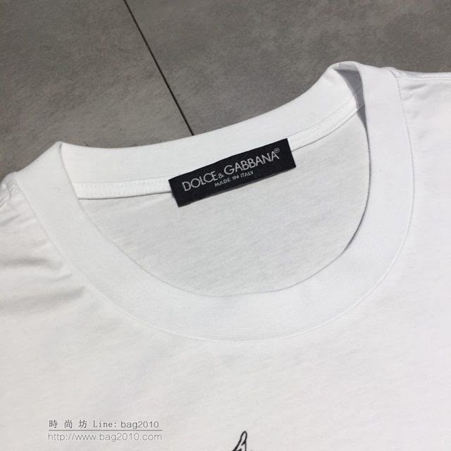 Dolce Gabbana白色短袖 2019新款 DG男T恤  tzy1600